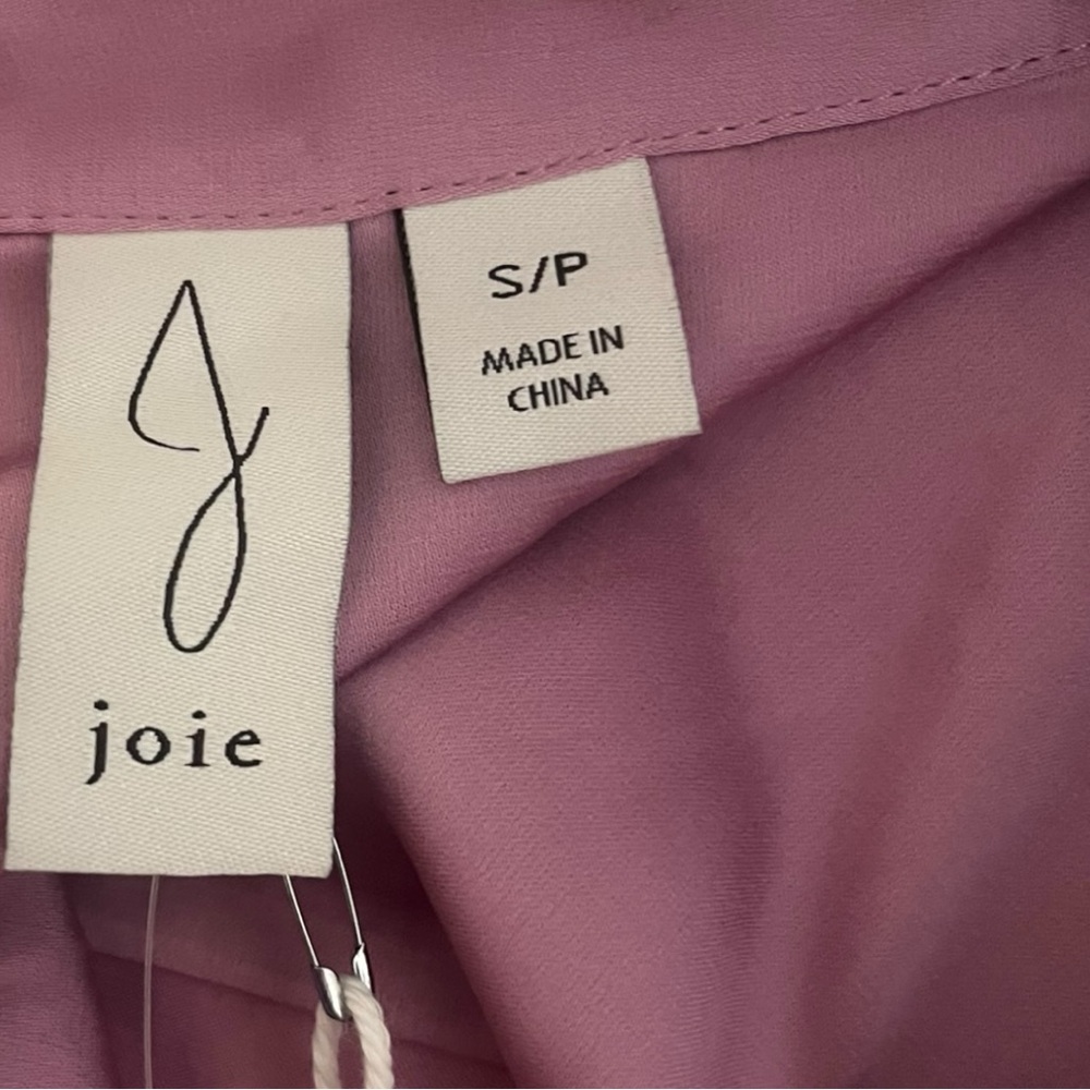 JOIE Women's Satin Purple Long Sleeve Button Down Tie Front Blouse | Small | NWT - Picture 7 of 10